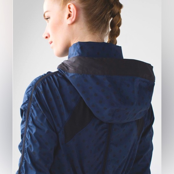 Lululemon Gather And Sprint Jacket - Ghost Dot Deep Navy Black / Black - Picture 1 of 10